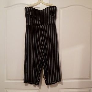 Black and cream halter romper